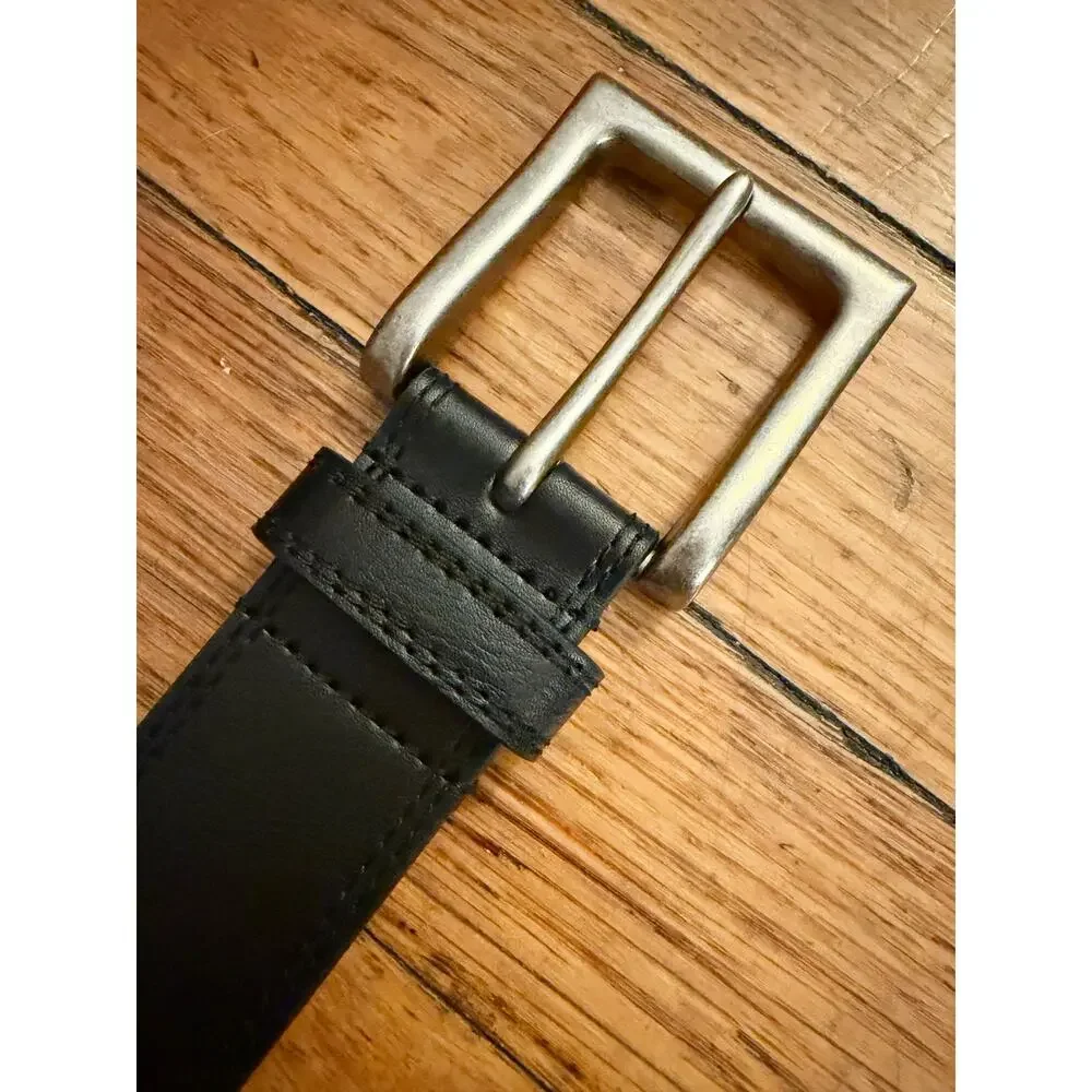 Black Genuine Leather Belt Mens sz 42